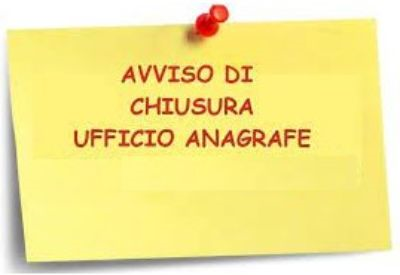 Chiusura Uffio Anagrafe