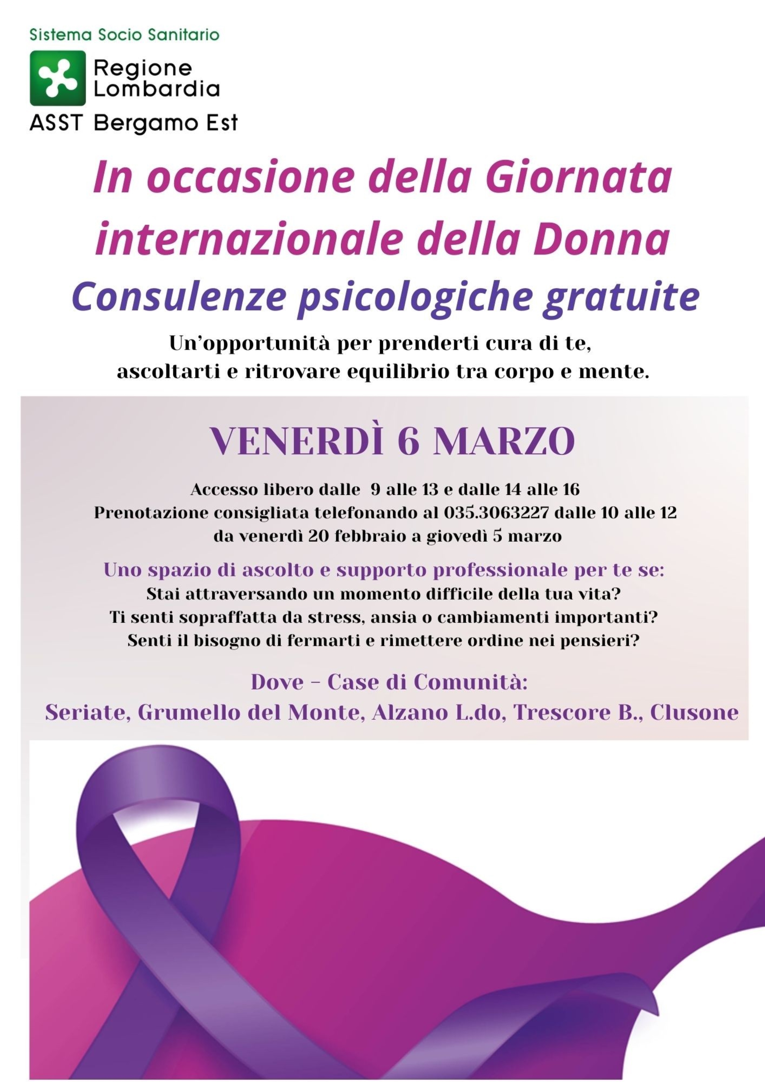 Consulenze psicologiche gratuite